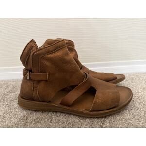 MIZ Mooz Finney Metallic Sandal Hybrid Boho Leather Bootie, sz 37